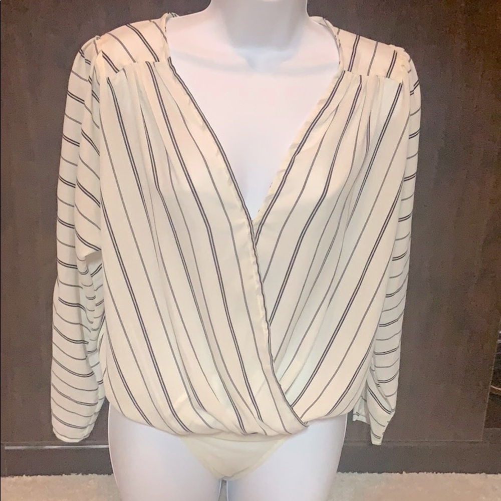 Black & white body suit/blouse